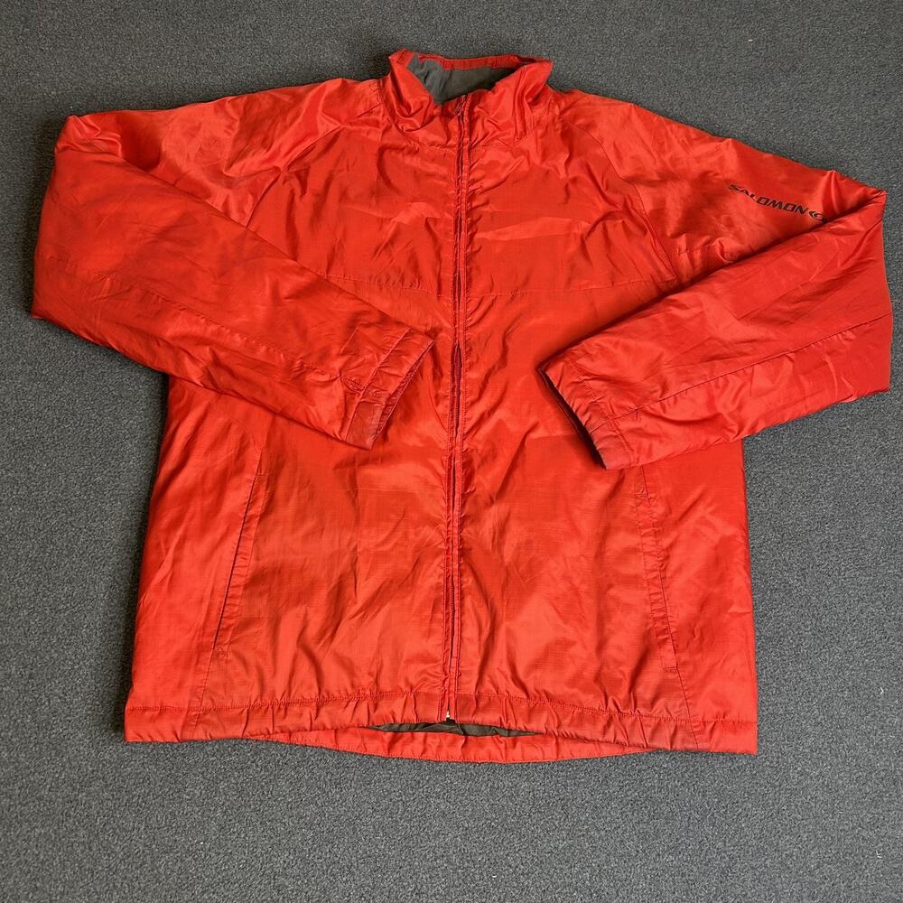 Salomon Jacket Mens Large Insulated Full Zip Hiking Ski Outdoor Lined Coat